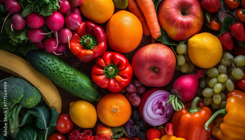a table full of colorful fruits and vegetables a table full of colorful fruits and vegetables