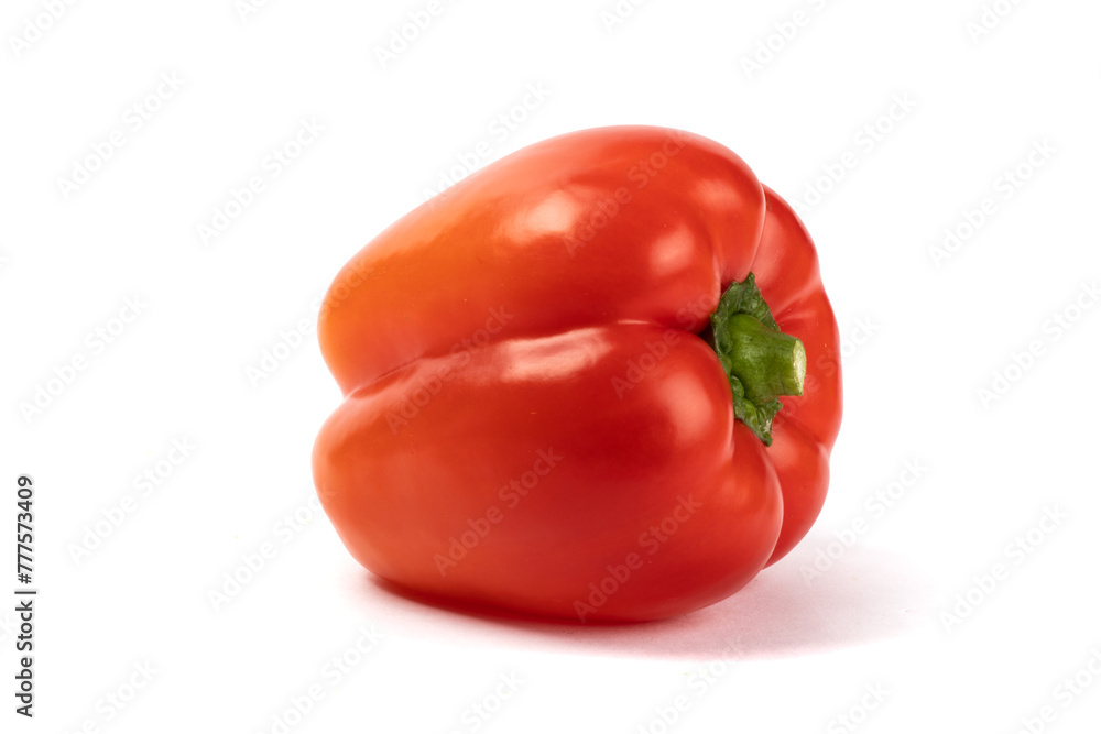 A sweet red bell pepper isolated on white A sweet red bell pepper isolated on white