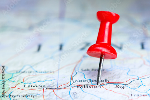 Williston, South Africa pin on map photo
