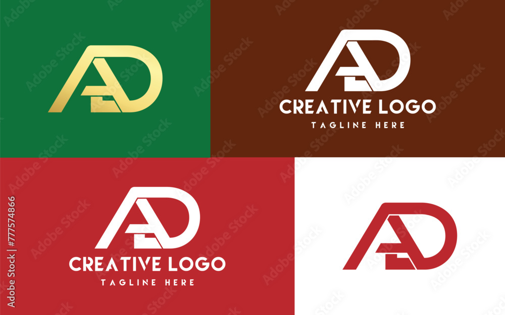 AD letter logo design elements symbols AD letter logo design elements symbols
