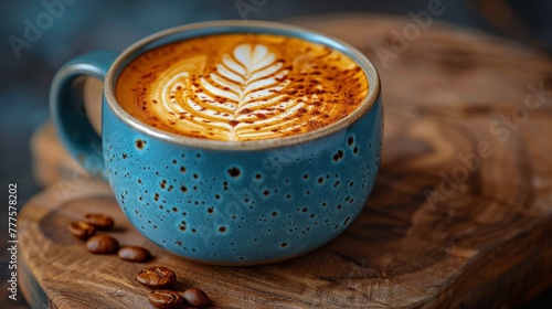 A Cup of Coffee Surrounded by Coffee Beans