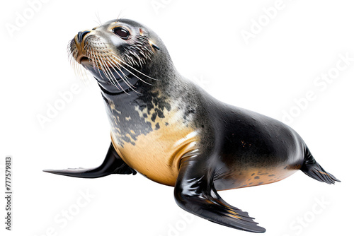 bearded seal aquatic animal on isolated transparent background