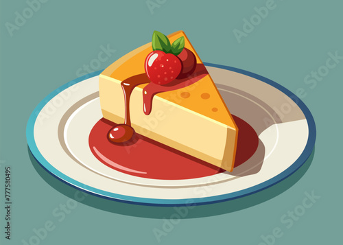 Enjoy the taste of soft cheesecake served on a white plate