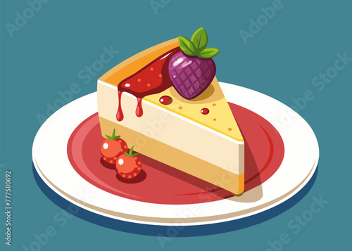 Immersion in a sweet world: snow-white cheesecake on a plate