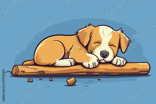 cute puppy sleeping vector, cute dog sleeping vector