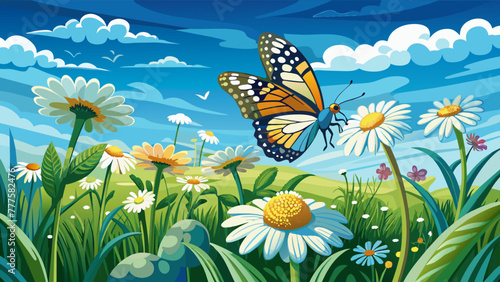 butterfly on a flower background © Jutish