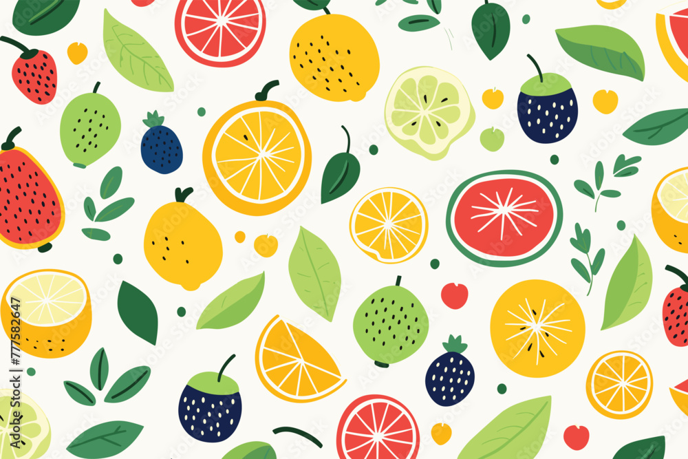seamless fruits pattern background vector seamless fruits pattern background vector