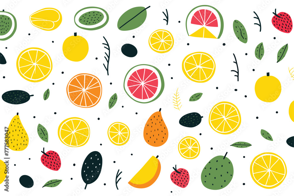 seamless fruits pattern background vector seamless fruits pattern background vector