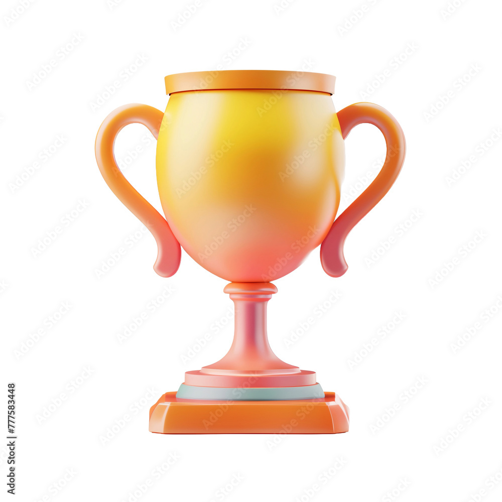 3d trophy icon. isolated on transparent background. ai generative 3d trophy icon. isolated on transparent background. ai generative