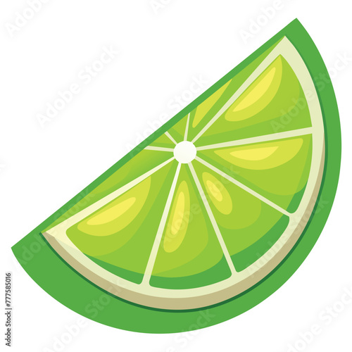 lime wedge vector on isolated background