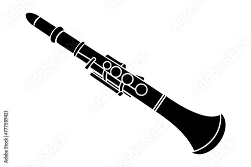 clarinet silhouette vector art illustration