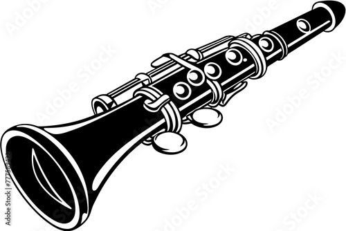 clarinet silhouette vector art illustration