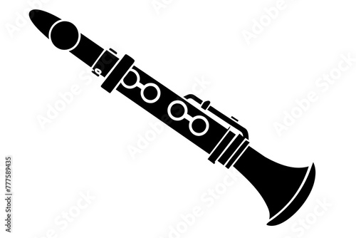 clarinet silhouette vector art illustration