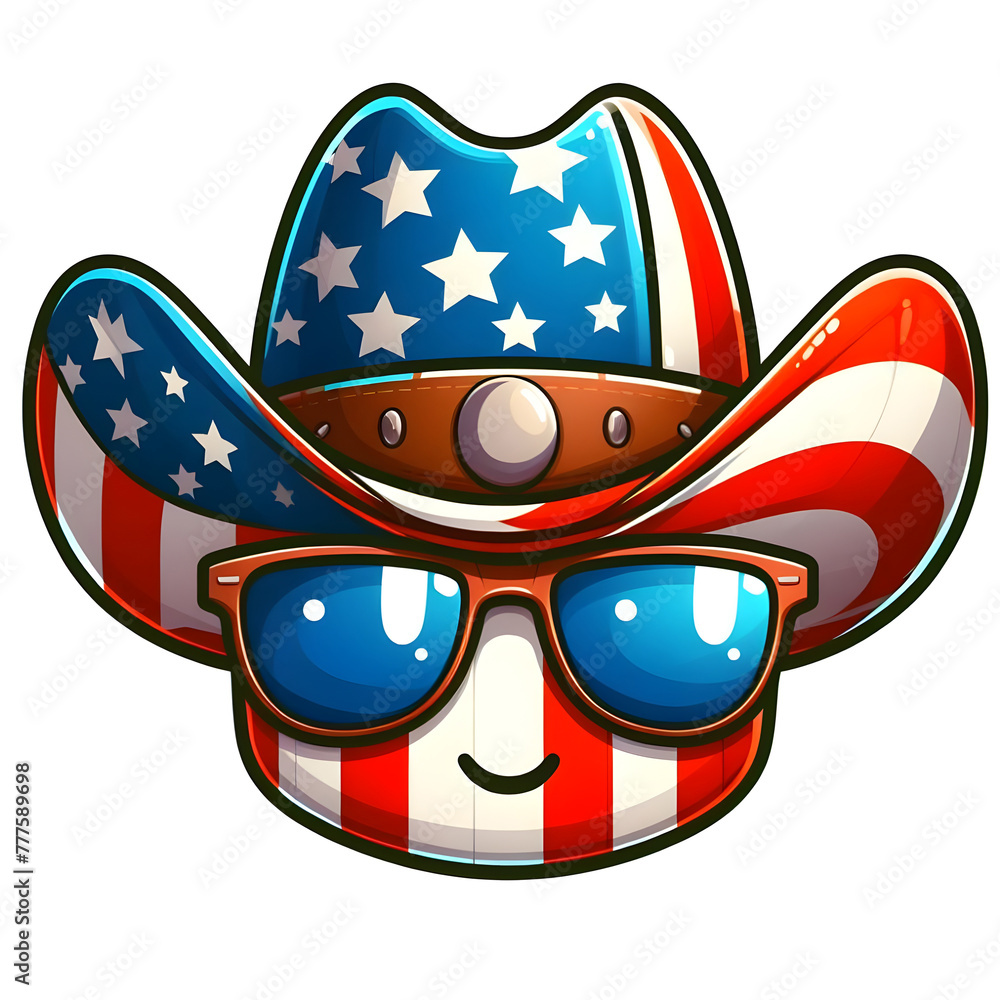 Fototapeta premium 4th Of July Dude Cartoon Face Clip Art