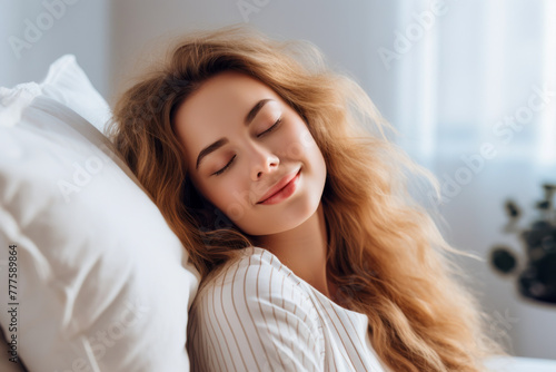 Blissful Woman Enjoying Sleep