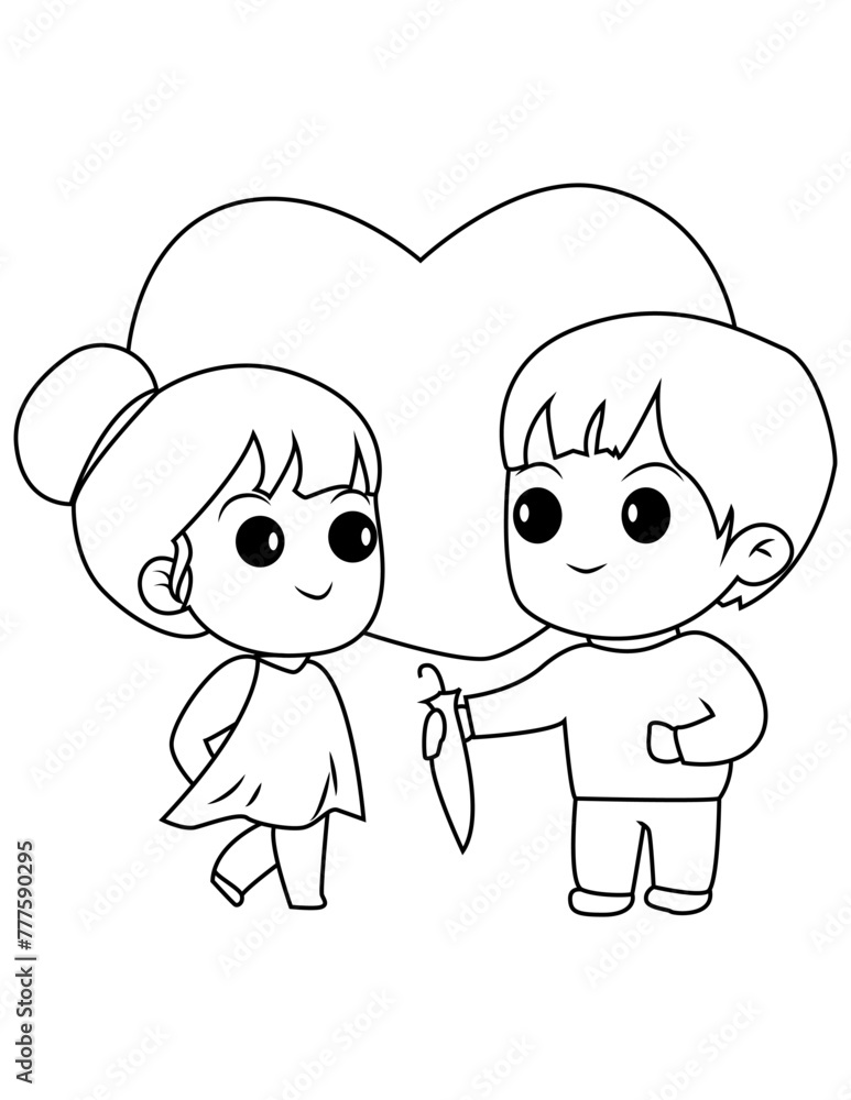Cute couple coloring page Cute couple coloring page