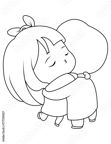 Cute couple coloring page 