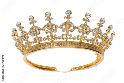 crown with crystals on isolated transparent background