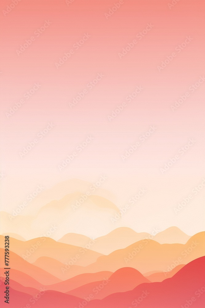 Pink and orange minimal landscape digital art