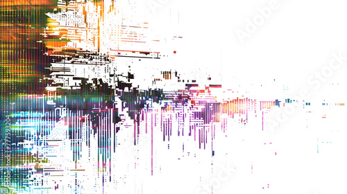 Colorful abstract paint drips on white background. AI generative.