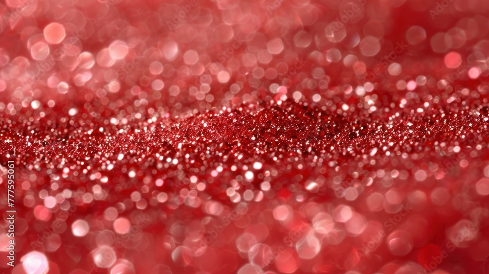 Detailed view of vibrant red glitter texture for design projects Detailed view of vibrant red glitter texture for design projects
