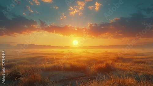 Sun Setting Over Desert Mountains