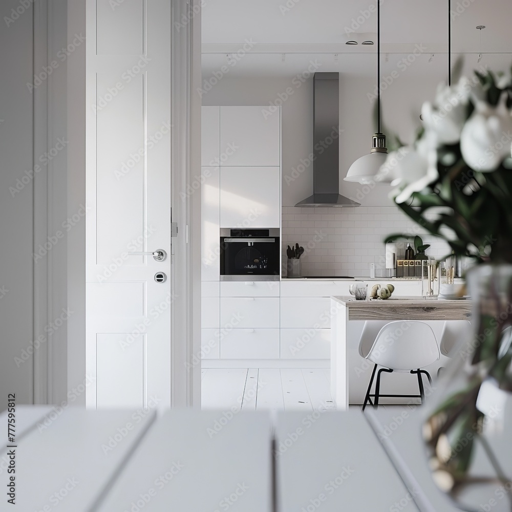 modern white kitchen background