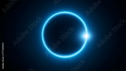 abstract blue lens flare with ring ghost design element