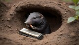 A-Mole-Playing-A-Tiny-Harmonica-In-Its-Burrow-