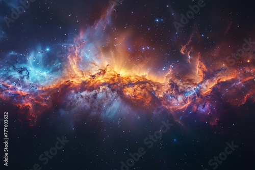 Colorful Nebula in Outer Space photo