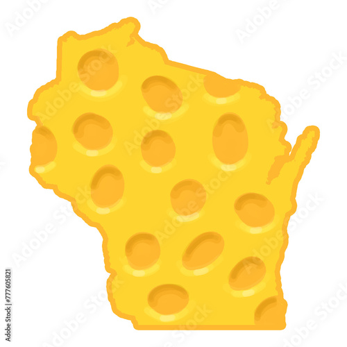 State of Wisconsin with Cheese Design