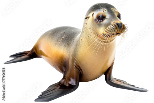 harbor seal aquatic animal on an isolated transparent background