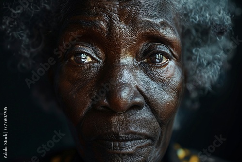 black woman, Katsuo,light, aging society, coronary , illustration