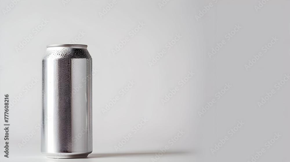aluminum can on a light background with copy space aluminum can on a light background with copy space