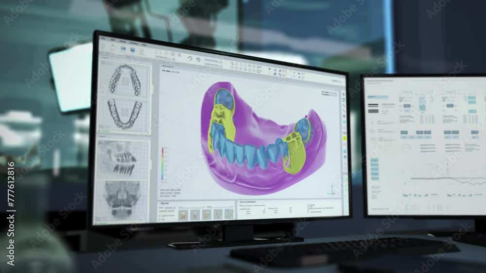 Medical program display manufacturing the dental restorations. Medical