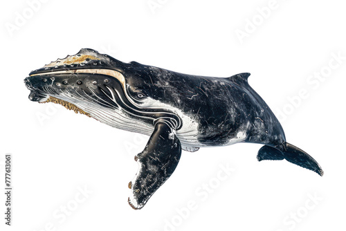 north atlantic right whale on isolated transparent background