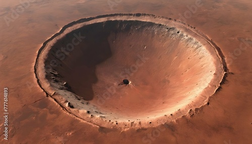 A-Massive-Crater-Mars-The-Surface-Of-The-Planet-E-