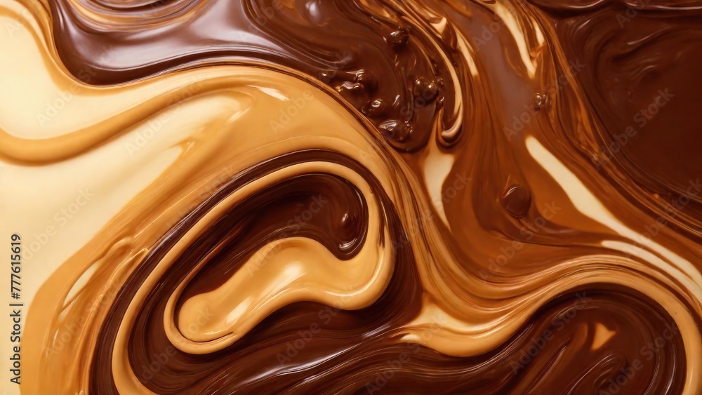 Melted Brown caramel. Liquid toffee background with swirl effect Melted Brown caramel. Liquid toffee background with swirl effect