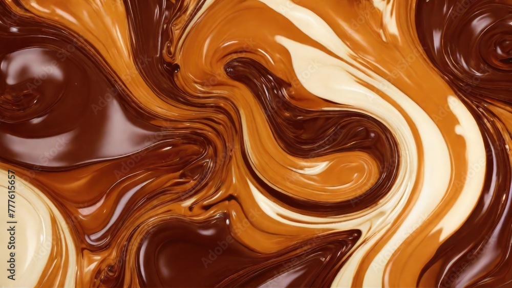 Melted Brown caramel. Liquid toffee background with swirl effect Melted Brown caramel. Liquid toffee background with swirl effect