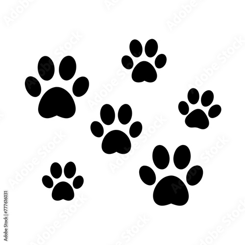 Creative Logo Design Adorable Dog Paw Prints in a Minimalistic Style