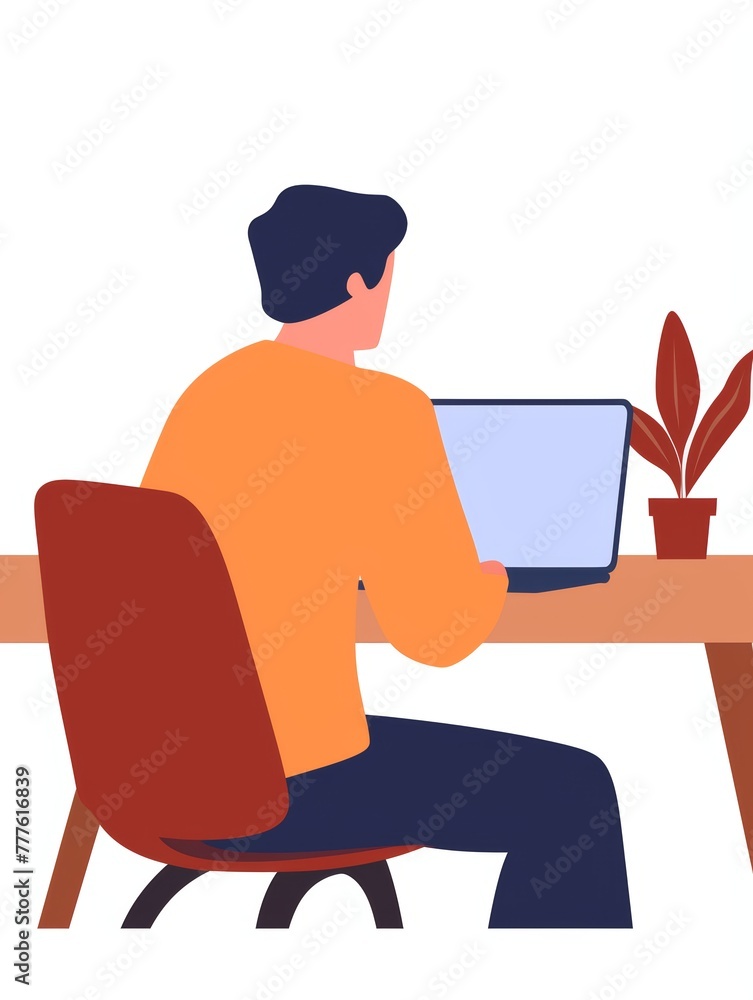 Affirmation Card: Man in Video Conference Illustration Generative AI Affirmation Card: Man in Video Conference Illustration Generative AI