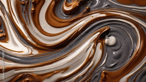 Melted Gray caramel. Liquid toffee background with swirl effect