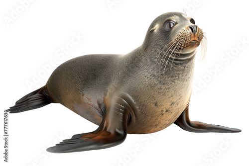 ringed seal on isolated transparent background
