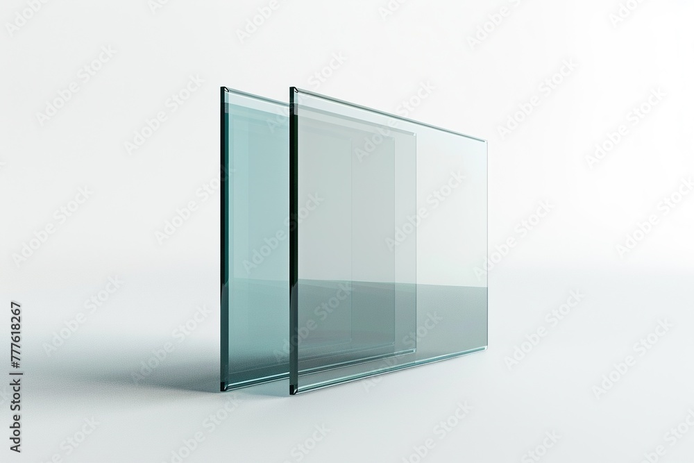 Glass panels on white background. Glass panels on white background.
