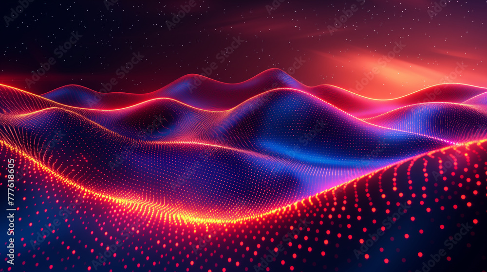 Abstract digital glowing dots background Abstract digital glowing dots background