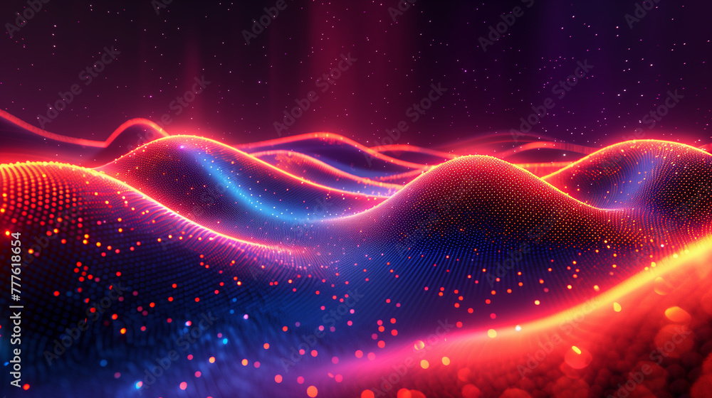 Abstract digital glowing dots background Abstract digital glowing dots background