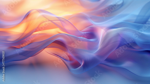 Abstract purple, orange and blue wavy shapes background photo