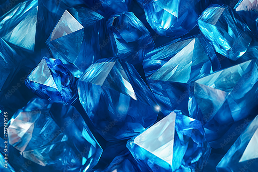 A close up of blue crystals. A close up of blue crystals.