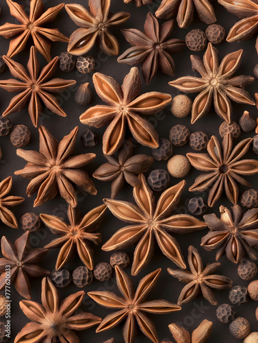 Exquisite Array of Aromatic Spices and Herbs Top View