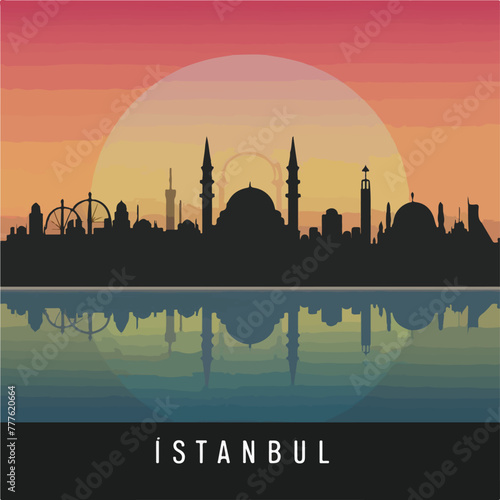 Istanbul city skyline vector